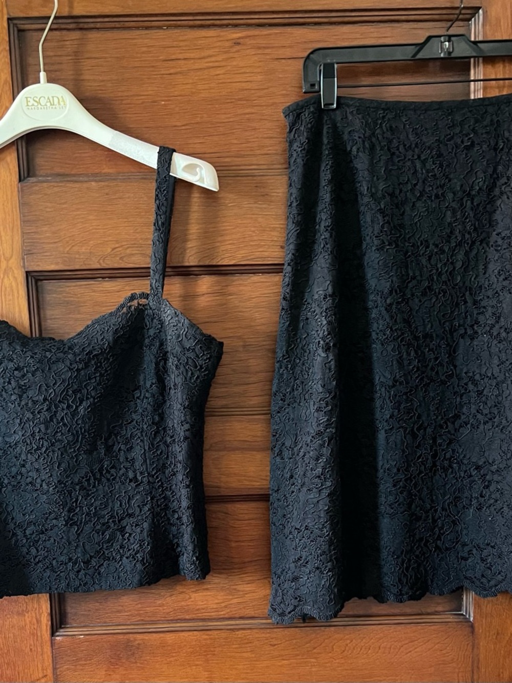 Tahari Black Lace A-Line Skirt with matching Tank zip top